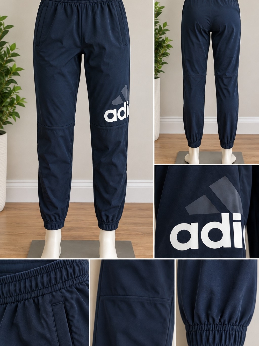 adidas Navy Blue Logo Jogger Sweatpants for Kids